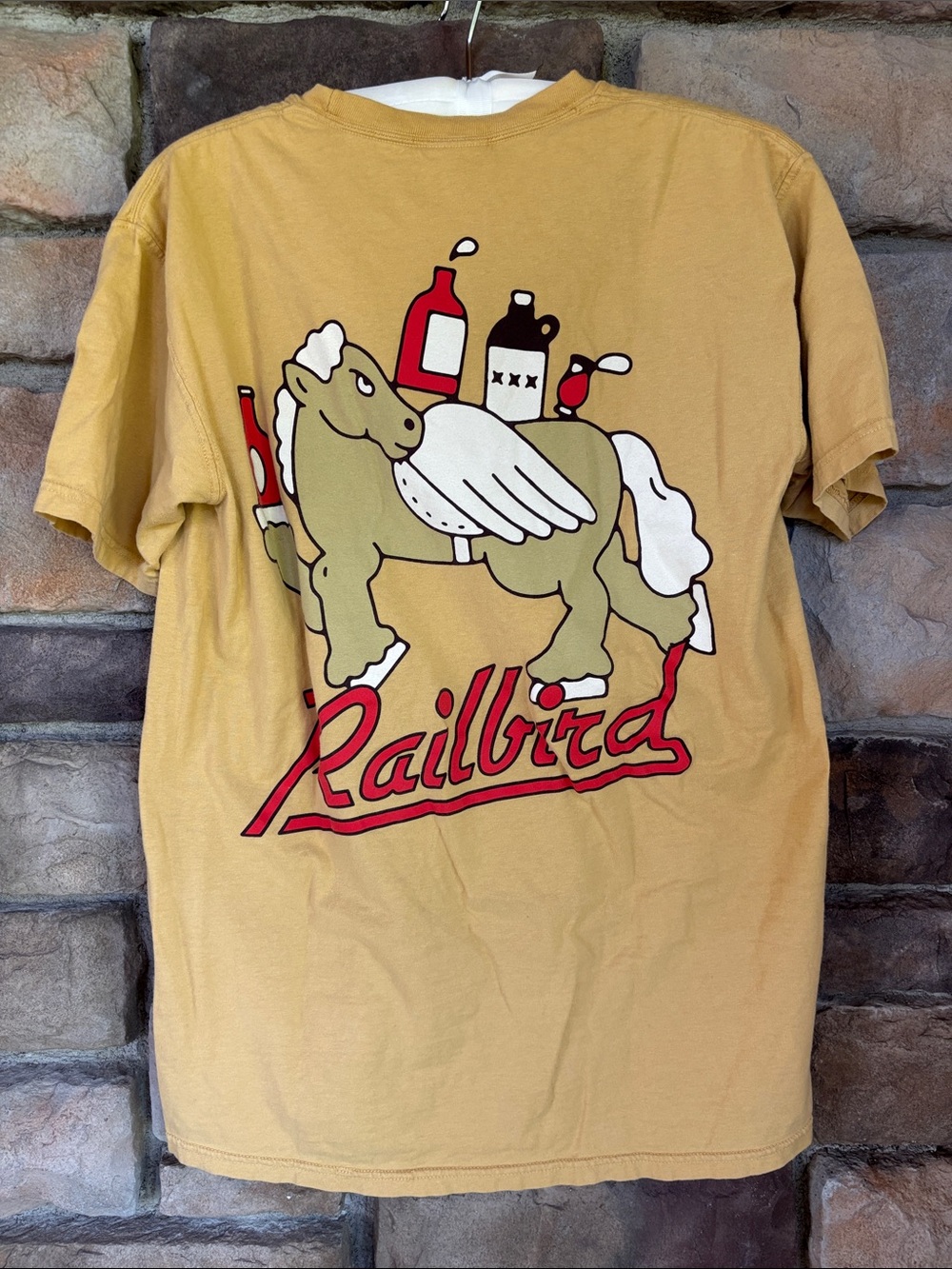 Railbird Pocket T-Shirt in Mustard Yellow